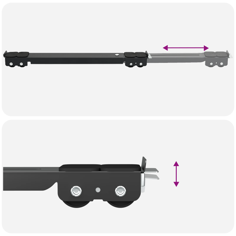 vidaXL Veļas mazgājamās mašīnas pamatne 2 pcs Melna 72 x 5 x 4,5 cm