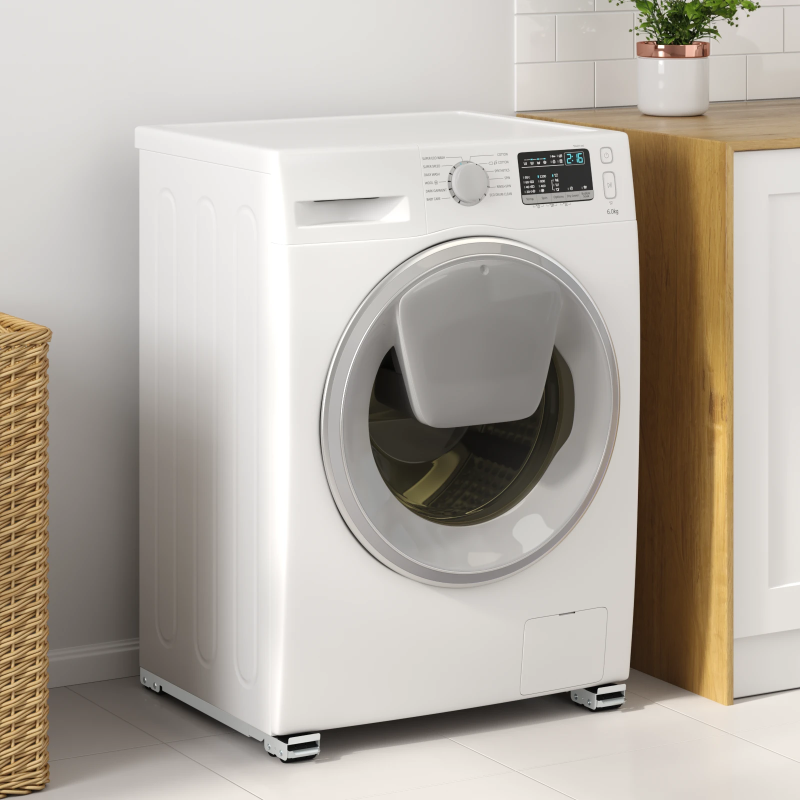 vidaXL Veļas mazgājamās mašīnas pamatne 2 pcs Sudraba 72 x 5 x 4,5 cm