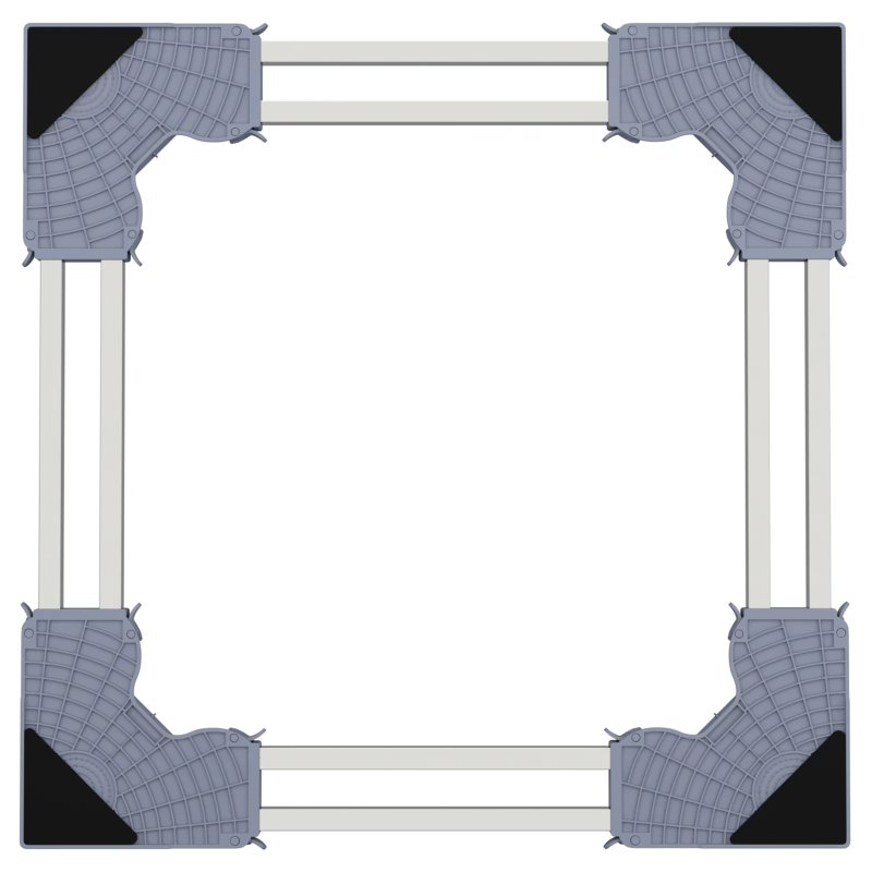 vidaXL Veļas mazgājamās mašīnas pamatne Pelēka 67 x 67 x 12 cm