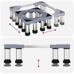 vidaXL Veļas mazgājamās mašīnas pamatne Pelēka 67 x 67 x 21,5 cm