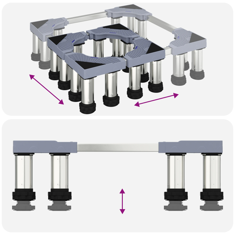 vidaXL Veļas mazgājamās mašīnas pamatne Pelēka 67 x 67 x 21,5 cm