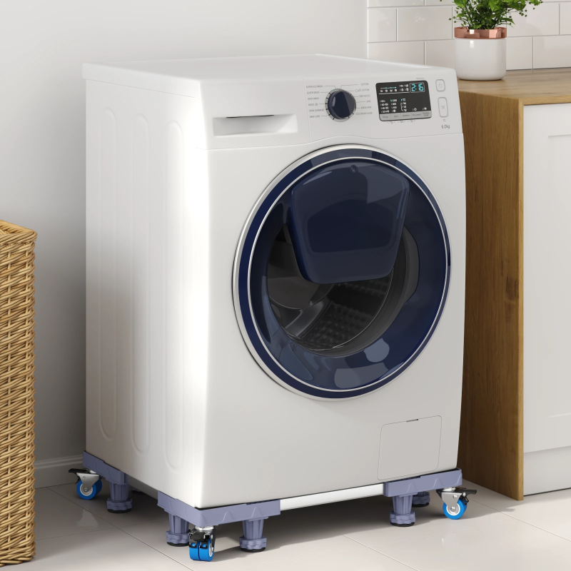 vidaXL Veļas mazgājamās mašīnas pamatne Pelēka 66 x 66 x 12 cm