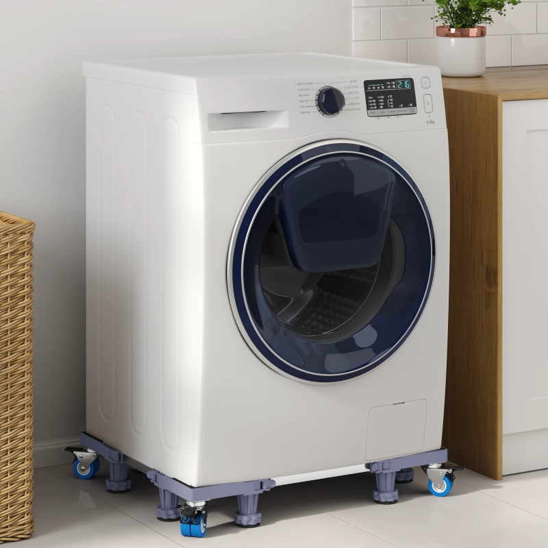 vidaXL Veļas mazgājamās mašīnas pamatne Pelēka 67 x 67 x 12 cm