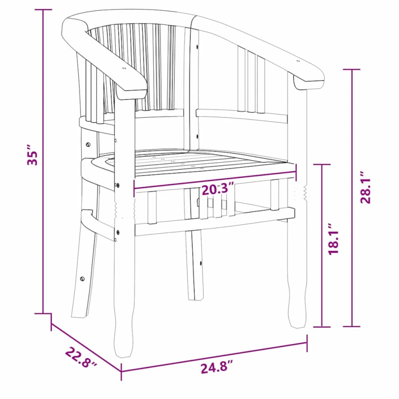 vidaXL Krēsls 2 pcs Brūna 63 x 58 x 89 cm Ciets tekša koks