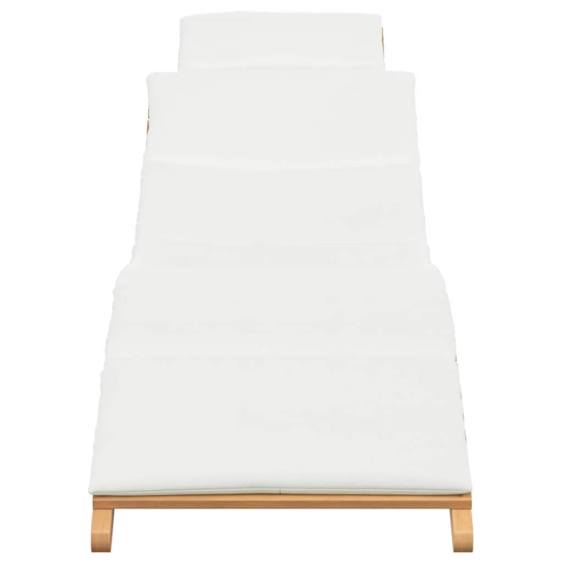 vidaXL Dārza sauļošanās krēsls ar spilvenu Brūna 198 x 55 x 58,5 cm