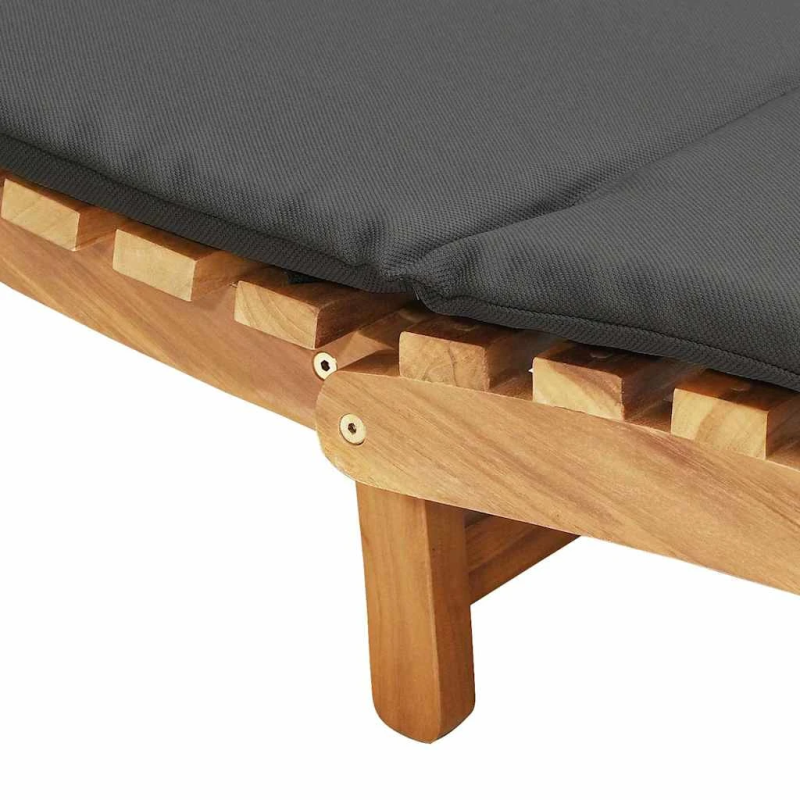 vidaXL Dārza sauļošanās krēsls ar spilvenu Brūna 198 x 55 x 58,5 cm