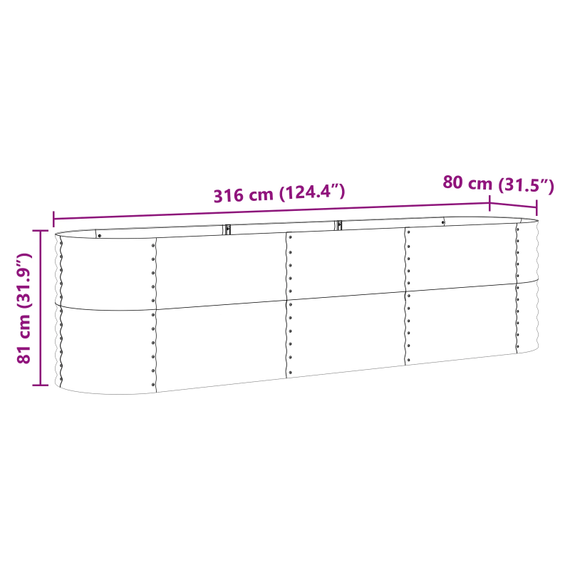 vidaXL Paaugstināta gulta Brūna 320 x 80 x 81 cm Tērauds