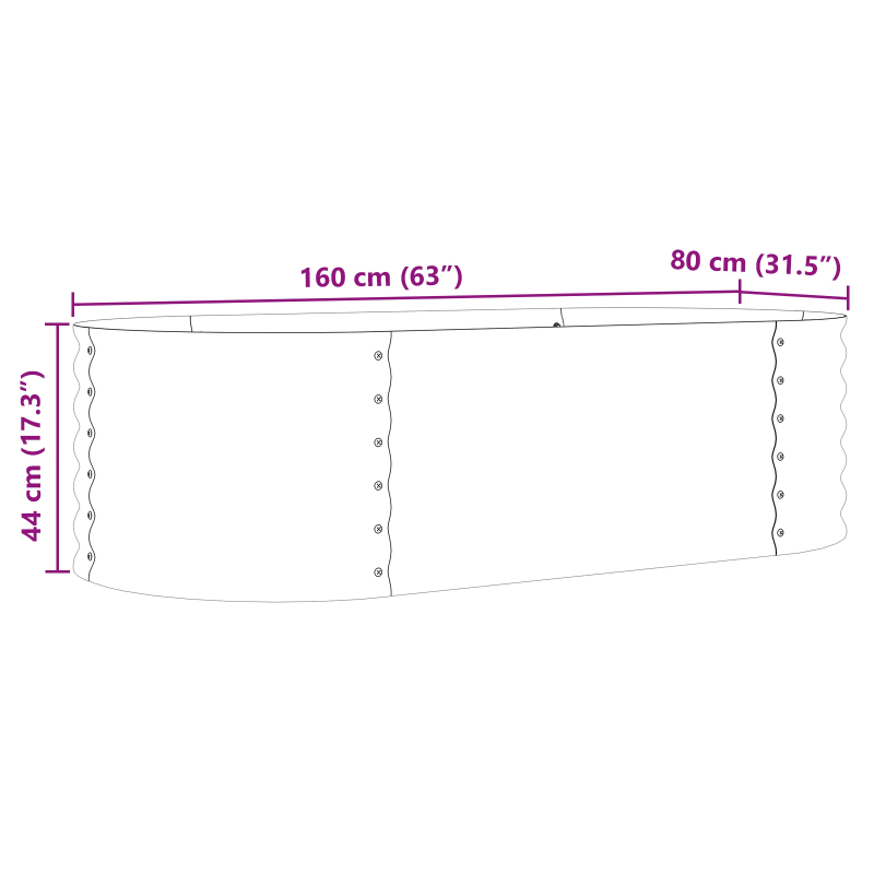 vidaXL Paaugstināta gulta Brūna 160 x 80 x 44 cm Tērauds