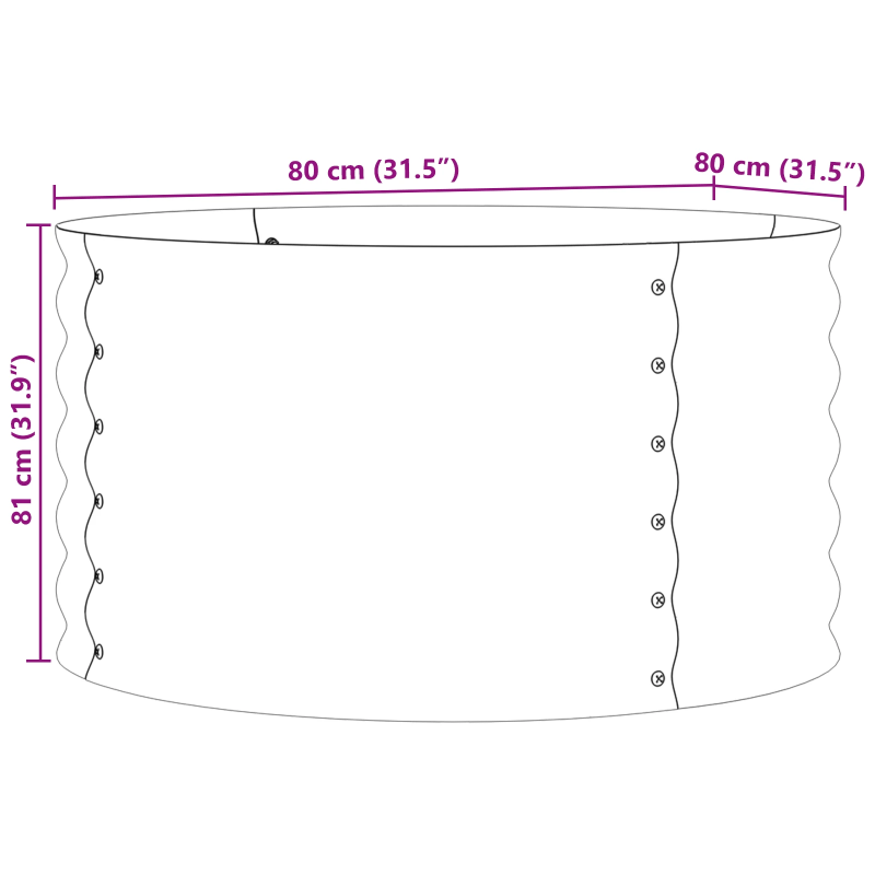 vidaXL Paaugstināta gulta Brūna 80 x 80 x 44 cm Tērauds
