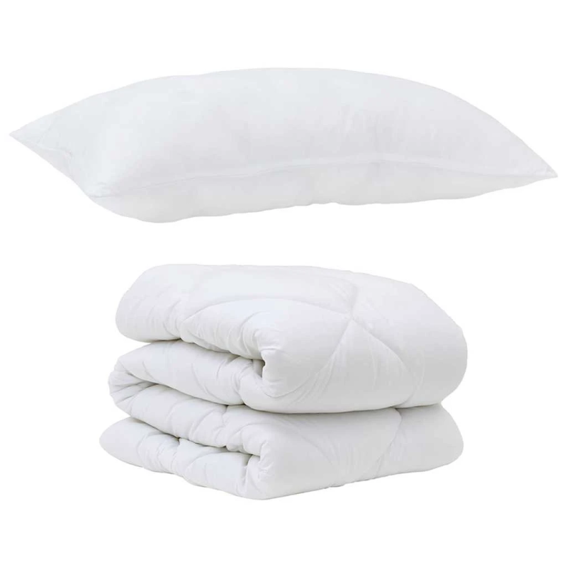 vidaXL Segas komplekts ar spilvenu 2 pcs Balts Mikrošķiedra