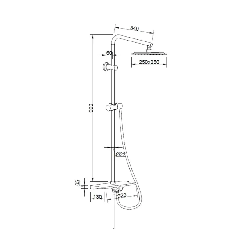 Shower set invena svart au-85-d04-xbl