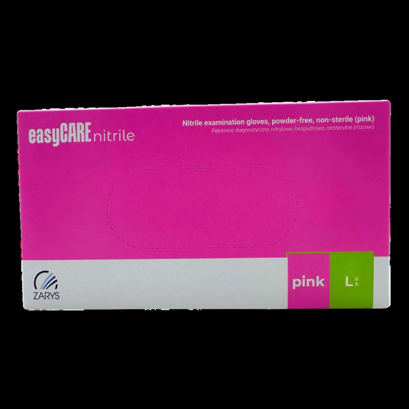 EASYCARE Nitrile cimdi bez pūdera, rozā, L, 100gab