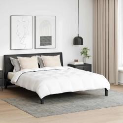 vidaXL Ziemas gultas sega ar spilvenu 3 pcs Balts Dūnu spalva