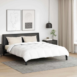 vidaXL Ziemas gultas sega ar spilvenu 3 pcs Balts Dūnu spalva