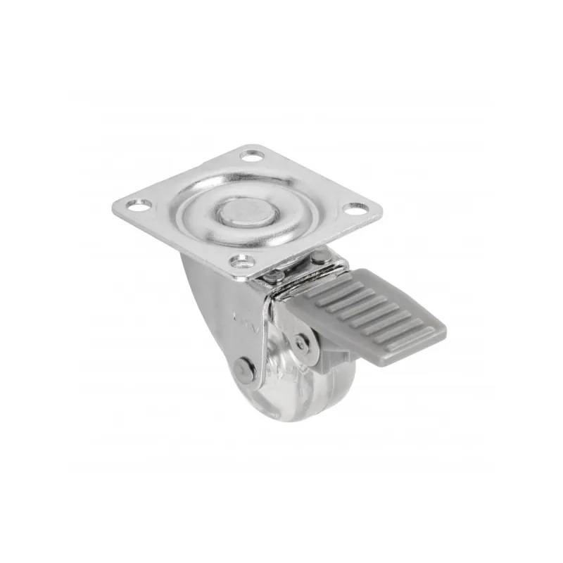 Mēbeļu ritentiņš 35mm ar bremzi caurspīdīgs