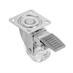 Mēbeļu ritentiņš 50mm ar bremzi caurspīdīgs