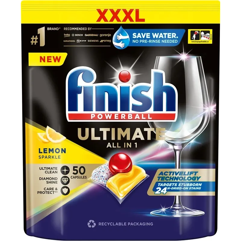 Trauku mazgājamās mašīnas kapsulas Finish Ultimate, 50 gab.
