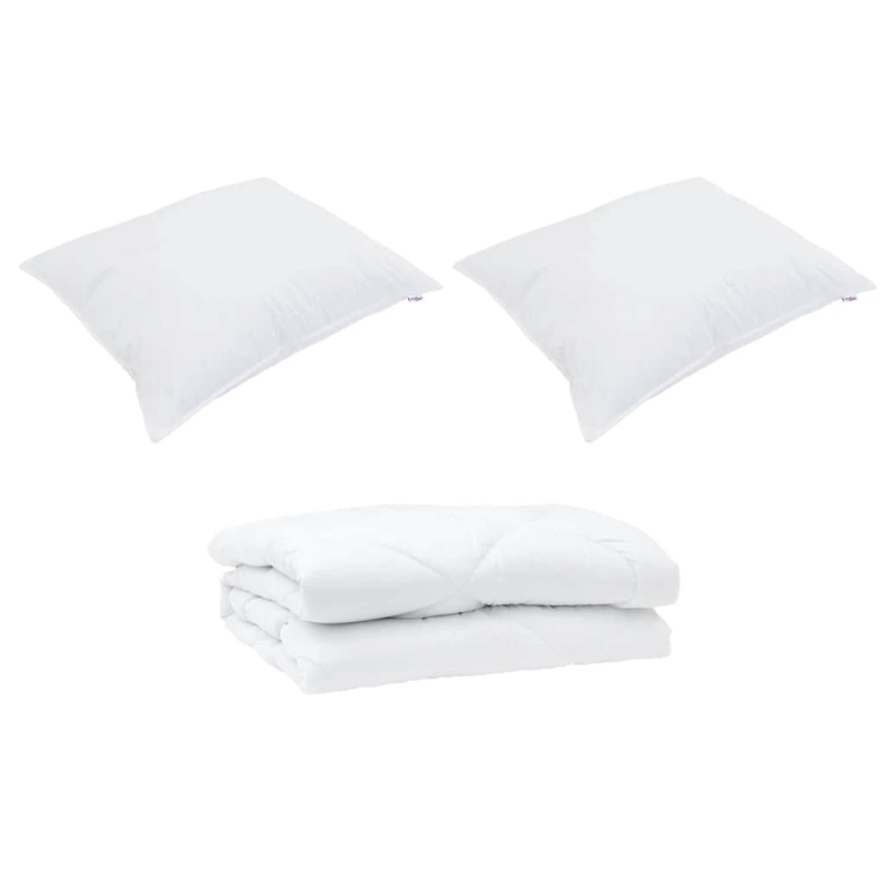 vidaXL Sega ar spilvenu 3 pcs Balts Mikrošķiedra