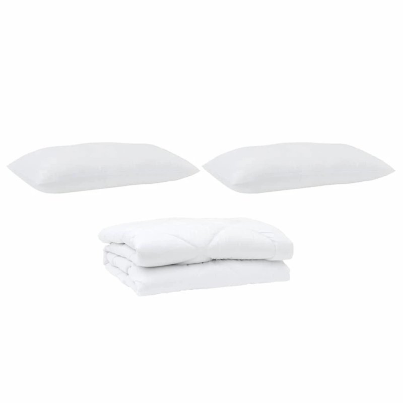 vidaXL Sega ar spilvenu 3 pcs Balts Mikrošķiedra