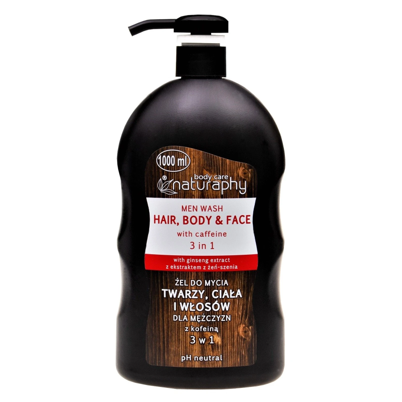 Šampūns dušas želeja 1000ml ar kofeīnu vīr.