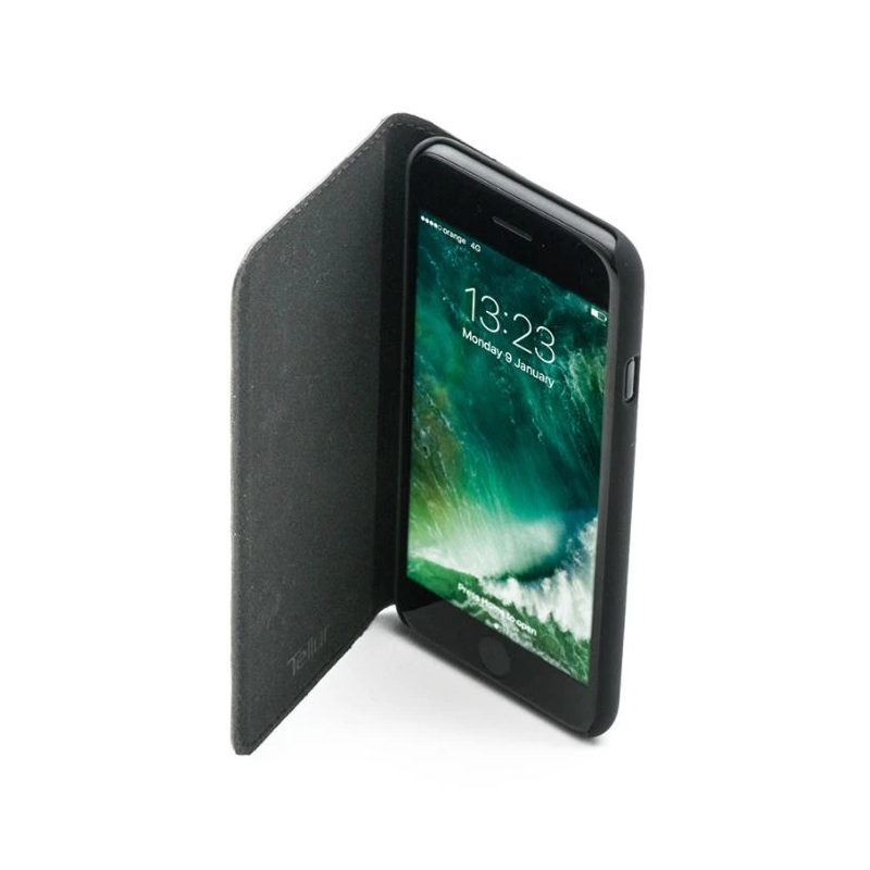 Tellur Book case Ostrich Genuine Leather for iPhone 7 black