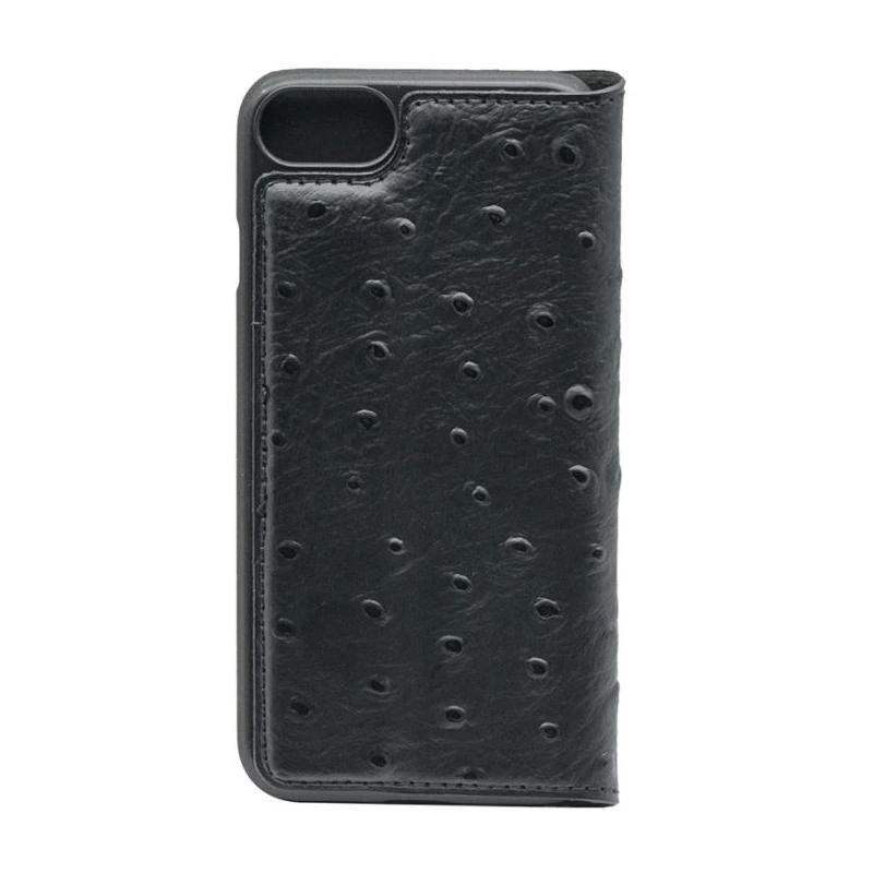 Tellur Book case Ostrich Genuine Leather for iPhone 7 black