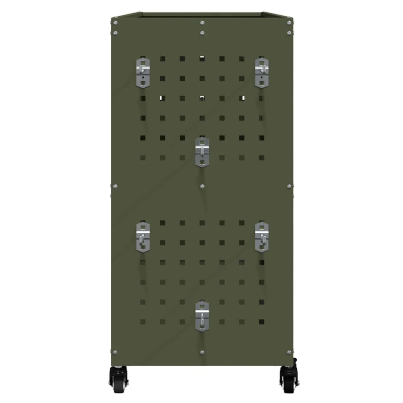 vidaXL Instrumentu ratiņi ar plauktu Olīvu zaļš 75 x 35 x 73 cm