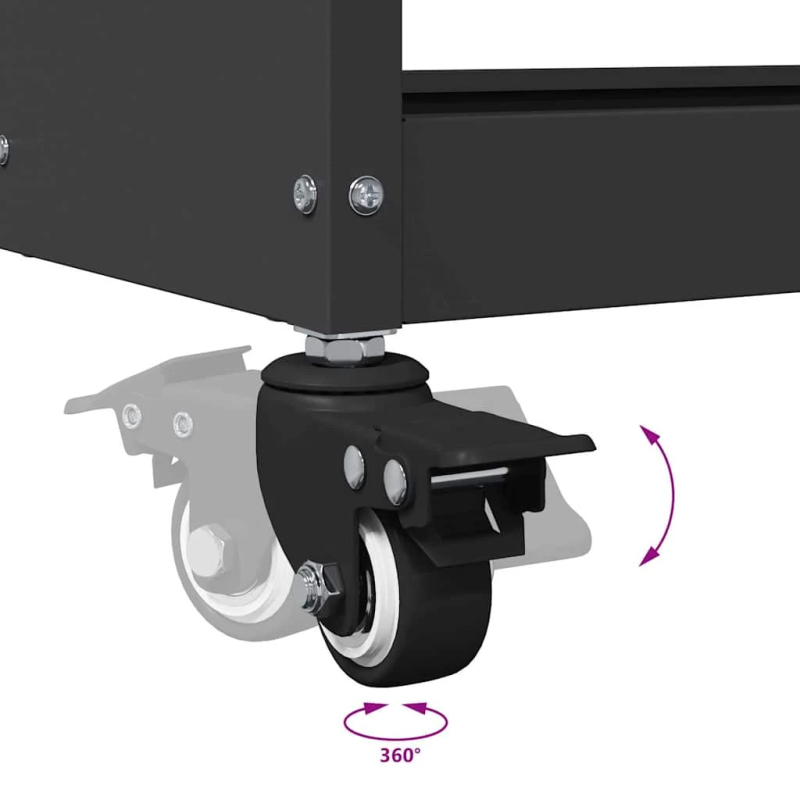 vidaXL Instrumentu ratiņi ar plauktu ar riteni Melna 65 x 35 x 111 cm