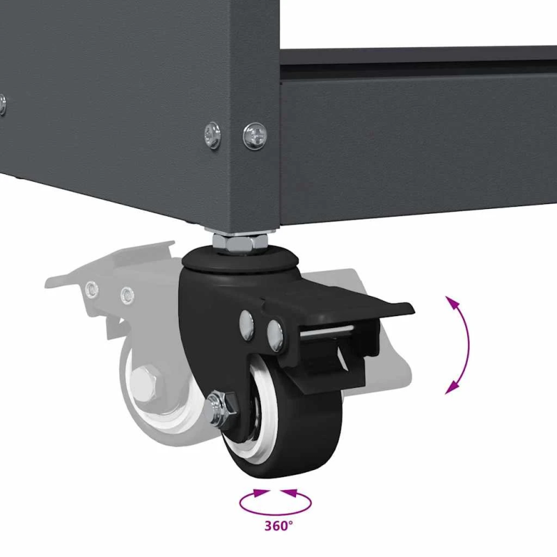 vidaXL Instrumentu ratiņi ar plauktu Antracīts 65 x 35 x 111 cm