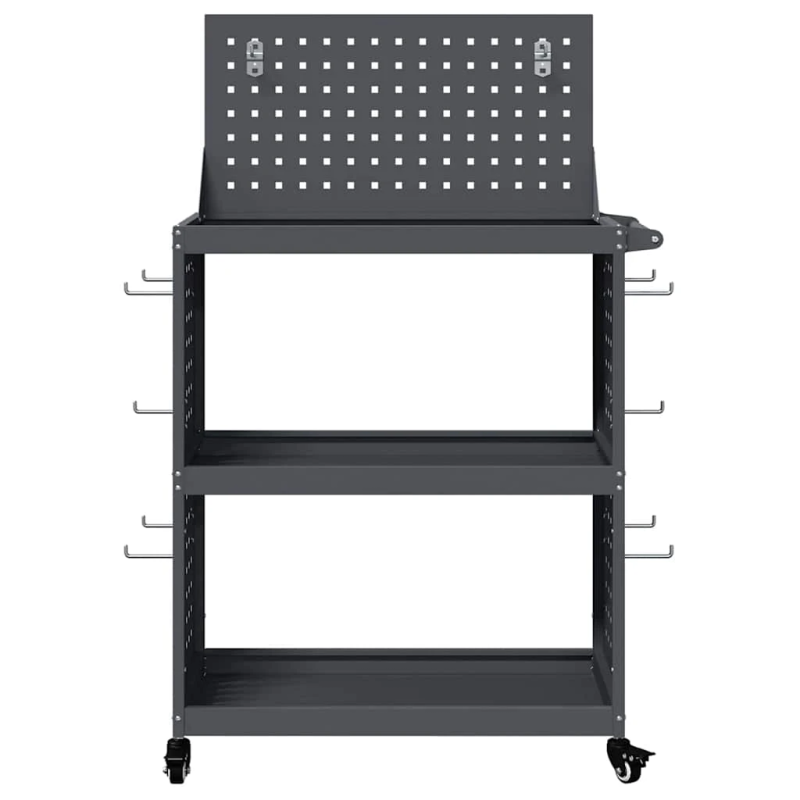 vidaXL Instrumentu ratiņi ar plauktu Antracīts 65 x 35 x 111 cm