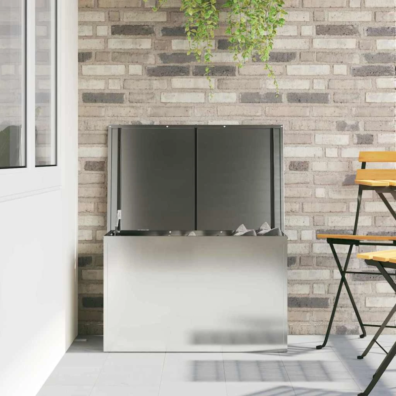 vidaXL Āra uzglabāšanas kaste Sudraba 80 x 50,5 x 50 cm Tērauds