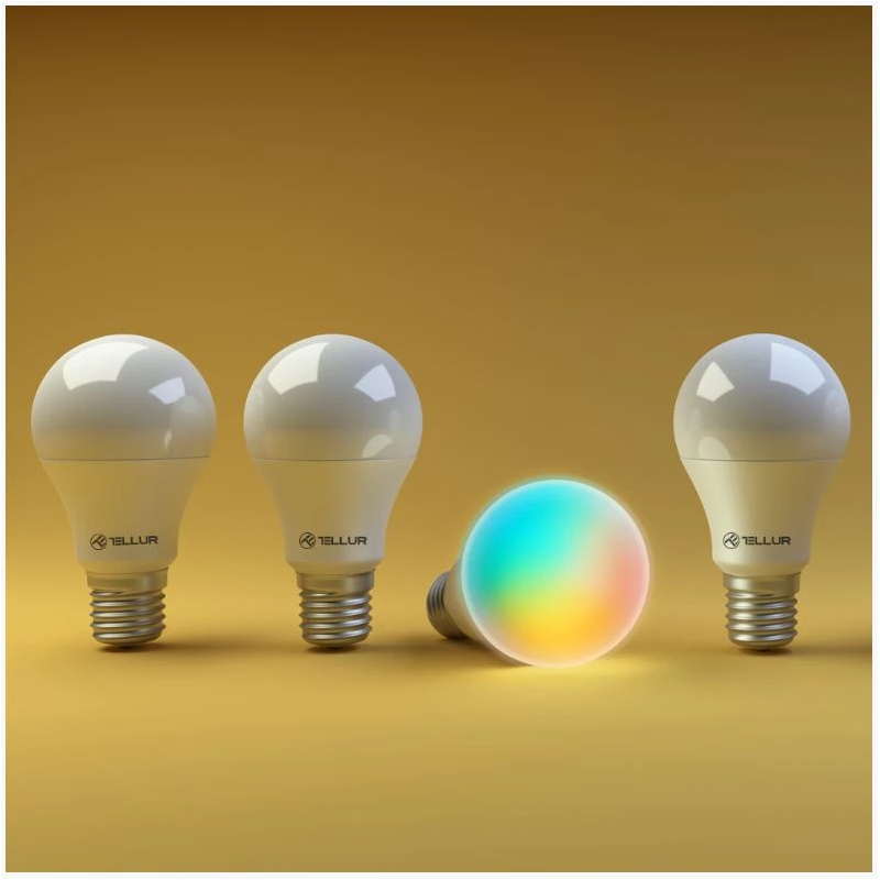 Tellur WiFi Smart Bulb E27 White-Warm-RGB, Dimmer