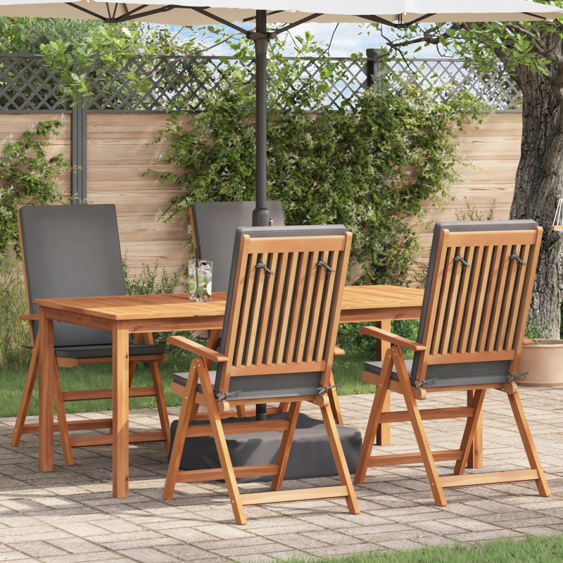 vidaXL Dārza krēsls 4 pcs Brūna un pelēka 57 x 71.5 x 104 cm