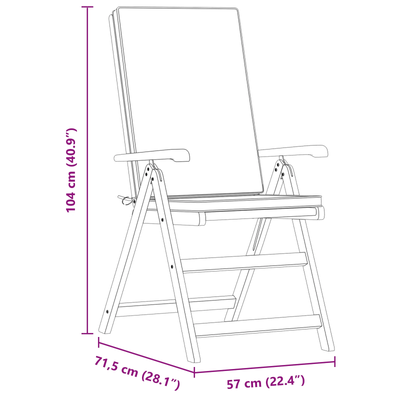 vidaXL Dārza krēsls 8 pcs Brūna un pelēka 57 x 71.5 x 104 cm