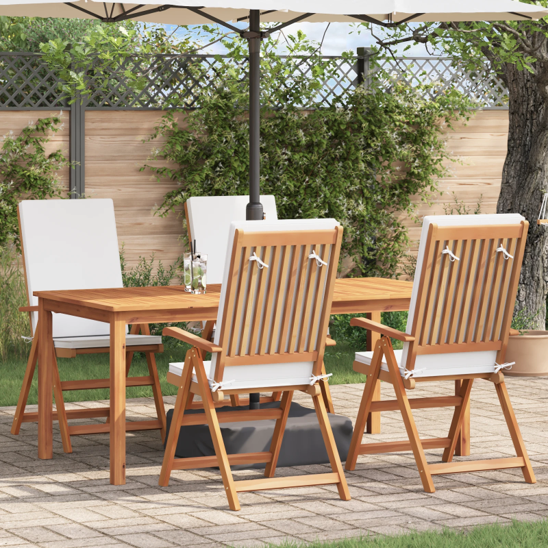 vidaXL Dārza krēsls 4 pcs Brūna un balta 57 x 71.5 x 104 cm