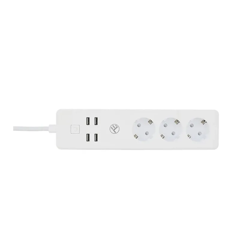 Tellur WiFi Power Strip, 3 Outlets, 4USB 4A, 2200W, 10A, 1.8m