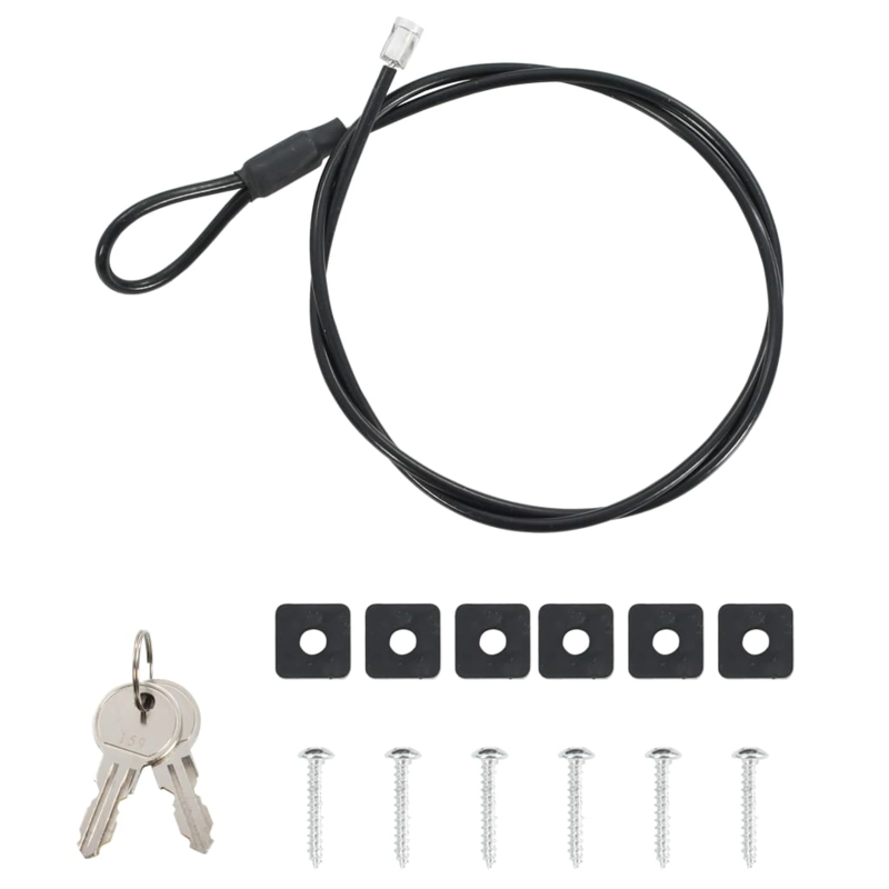 vidaXL Auto Seifs ar slēdzeni Melna 22 x 16 x 7 cm Tērauds