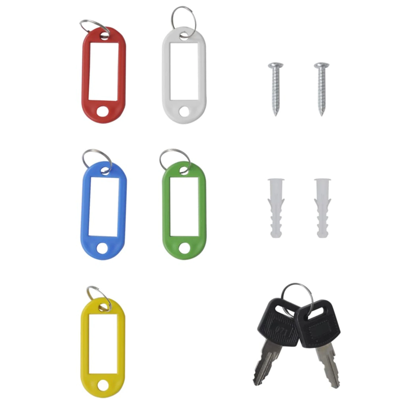 vidaXL Atslēgu kaste ar slēdzeni Krēms 20 x 7,5 x 25 cm Tērauds