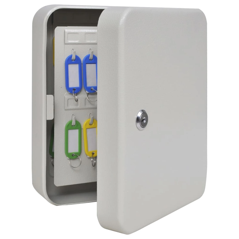 vidaXL Atslēgu kaste ar slēdzeni Krēms 20 x 7,5 x 25 cm Tērauds