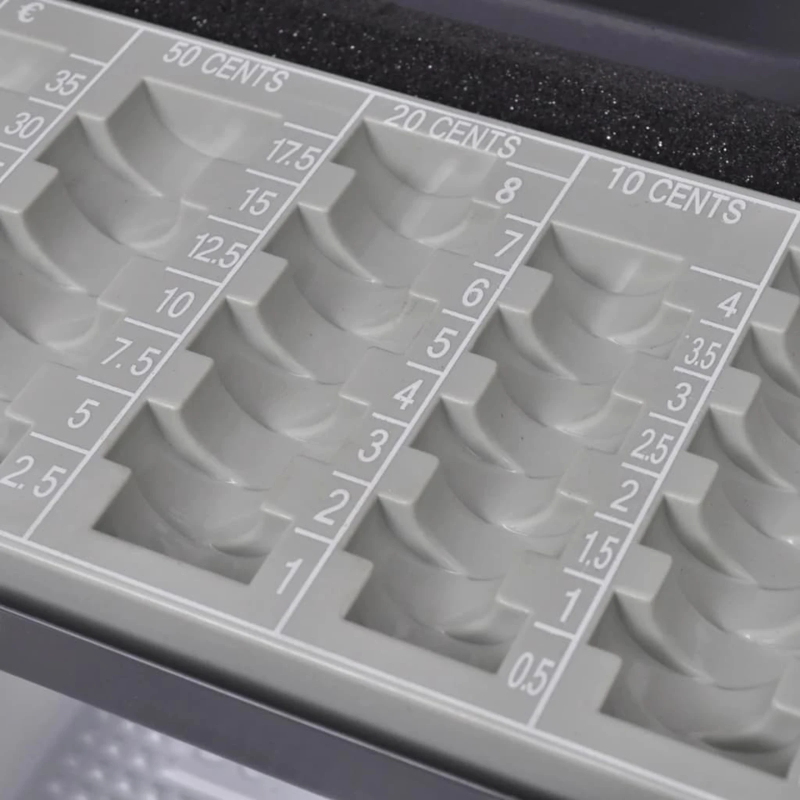 vidaXL Naudas kaste ar slēdzeni Tumši pelēka 30 x 24 x 9 cm Tērauds