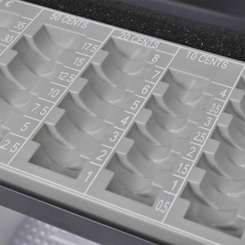 vidaXL Naudas kaste ar slēdzeni Tumši pelēka 30 x 24 x 9 cm Tērauds