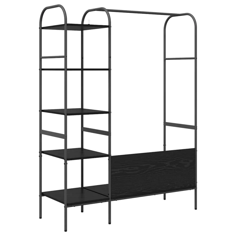 vidaXL Apģērba statīvs Melna 120 x 44 x 160 cm Inženierijas koks