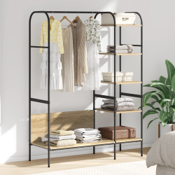 vidaXL Apģērba statīvs Brūna 120 x 44 x 160 cm Inženierijas koks