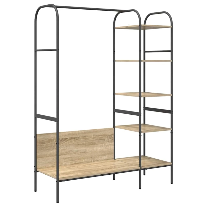 vidaXL Apģērba statīvs Brūna 120 x 44 x 160 cm Inženierijas koks