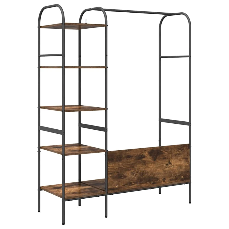 vidaXL Apģērba statīvs Brūns ozols 120 x 44 x 160 cm Inženierijas koks