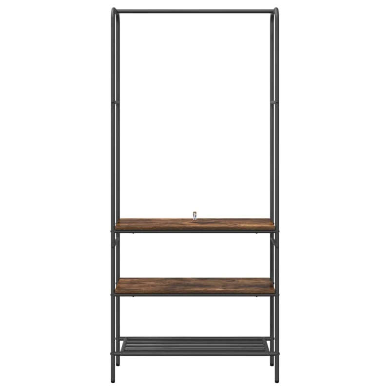 vidaXL Apģērba statīvs Dūmaka ozols 77 x 30 x 171 cm Inženierijas koks