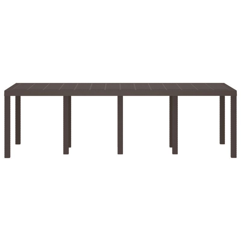 vidaXL Dārza ēdamais galds Brūna 250 x 100 x 73 cm poliratāns