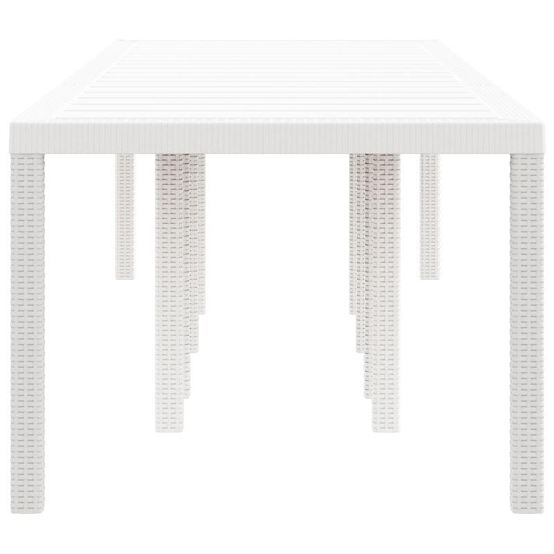 vidaXL Dārza ēdamais galds Balts 300 x 100 x 73 cm poliratāns