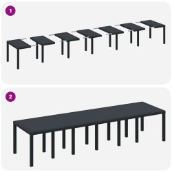 vidaXL Dārza ēdamais galds Antracīts 350 x 100 x 73 cm poliratāns