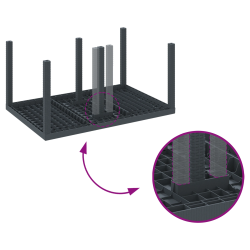 vidaXL Dārza ēdamgalds 7 pcs Antracīts Polt rattan